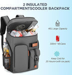 BAGPARKK Insulated Cooler Backpack,33/45 Cans Multifunctional Double Deck Leakproof Cooler Bag with Sternum Strap,Large Capacity Lightweight Travel Camping Beach Backpack