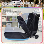 2-in-1 Ride-On Scooter Suitcase for Kids & Adults, 20” Foldable Hardshell Carry-On Luggage for Travel, Lightweight Kids Scooter Bag with Wheels