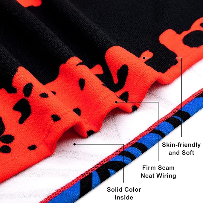 Touchat Beach Towel Oversized,Super Absorbent Sand Free Thick Microfiber Beach Towel (Coconut and Orange, 30”x60“)