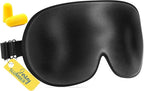 Jersey Slumber 100% Silk Sleep Mask for Women Men Side Sleeper - Light Blocking Eye Mask for Sleeping, Zero Pressure Soft Blindfold, Adjustable Strap, Silk Eye Cover for Travel Nap - Black