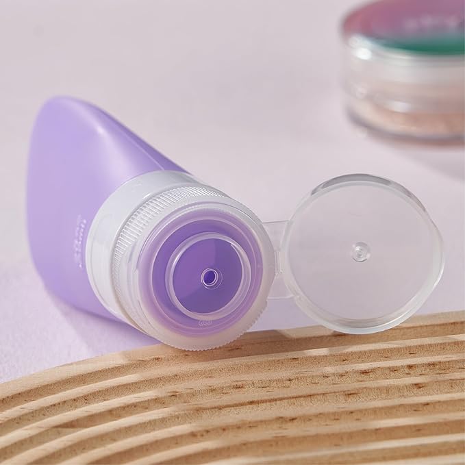 INSFIT Travel Bottles for Toiletries, TSA Approved 3oz Travel Size Containers, BPA Free Leak Proof Squeezable Silicone Tubes for Shampoo Conditioner Lotion Body Wash with Labels