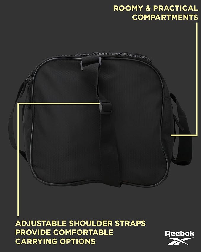 Reebok Duffle Bag - Lightweight Unisex Carry On Gym Bag - Travel and Sports Duffel Bags for Men and Women, Denver - Black