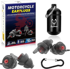 Motorcycle Ear Plugs for Wind Noise Reduction, 2 Pairs Reusable Motorcycle Accessories - Moto Earplugs, Soft Comfortable Hearing Protection for Motorbike, Touring, Racing, Riding - 25dB, 2 Sizes