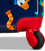 American Tourister Mickey Mouse Carry-On Luggage - Airline Approved, Durable Hardshell with Micky, Donald Duck, Pluto & Goofy - Roll Confidentially with Spinner Wheels & Colorful Adjustable Handle