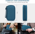 FYY Electronic Organizer, Travel Cable Organizer All-in-One Storage Bag Pouch Electronic Accessories Carry Case Portable Waterproof Double Layers for Cable, Cord, Charger, Phone, Earphone Green