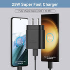 Super Fast Charger Type C Kit, 25W PD USB C Android Phone Charger Block & 5FT C Charger Cable Fast Charging Cord for Samsung Galaxy S24 Ultra/S24/S23 Ultra/S23/S22/S21/S20/Plus/Ultra/FE/Note 20/10