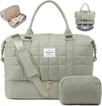LOVEVOOK Travel Duffel Bag - Versatile Weekender Bag for Women, Puffer Carry On & Overnight Bag for Short Trips, Dark Green