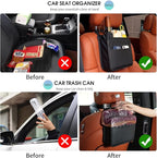 FrgKbTm 2Pack Car Seat Back Hanging Bag Car Document Holder Multi-Pocket Bottle Bag Storage Waterproof Pu Leather Box Organizer Travel Tidy Pouch Pocket Kids