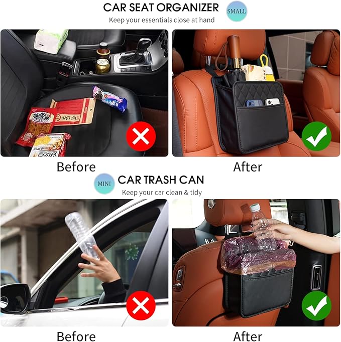 FrgKbTm Car Seat Back Hanging Bag Car Document Holder Multi-Pocket Bottle Bag Storage Box Organizer Travel Tidy Pouch Pocket Kids
