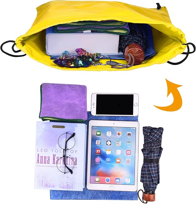 PLULON 25 Pcs Yellow Drawstring Backpack Bags Bulk String Backpack Cinch Sack Pull Sport Gym Backpack Bags for Yoga Traveling Outdoor Sports