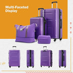 Luggage Sets, 2 Piece Carry on Luggage Set with Travel Bags, 2 Piece Expandable Spinner Hardshell Suitcase with TSA Lock, Back to School Suitcase, Women Men, Purple, 20/24 inch