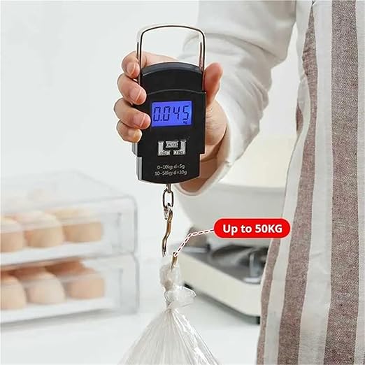 Luggage Weight Scale, Black 50kg Portable Electronic Portable Luggage Scale LCD Digital Display Screen Express Delivery Scale Hook Mini Scale,for Travel