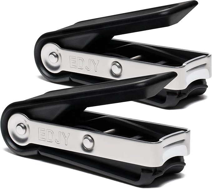 EDJY Fingernail Cutter - Precision Stainless Steel Nail Cutter for Fingernails | Sharp Blade, Ergonomic Design, Durable & Rust-Resistant | Ideal for Men and Women | Black | 2-Pack