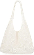 COOKOOKY Crochet Beach Tote bag Summer Beach Bag for Women Aesthetic Mesh Tote Bag Hippie Bag Knit Bag