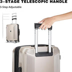 20 Inch Lightweight Expandable Carry On Luggage, PC Hardside Suitcase with Spinner Wheels & TSA Lock, Carry-on 20-Inch, Champagne