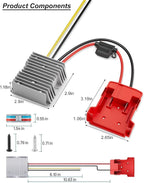 18V to 12V Step Down Converter Aadpter Compatible with Milwaukee M18 Batteries, DC 12 Voltage Battery Power Adapter, Automatic Buck Converter Regulator with Fuse for Golf Cart