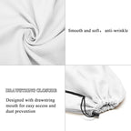 LAKE OF FIRE 4-Piece Travel Shoe Bags for Packing, 17.7" x 13.8" Dustproof Shoe Bags with Drawstring Closure,Washable & Reusable(White)
