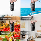 Meilen Luggage Weight Scale, 110LB/50KG Digital Fishing Scale with Portable Hanging, Suitcase Baggage Scale with Hook, Type-C Charging, LED Screen, Black (1)