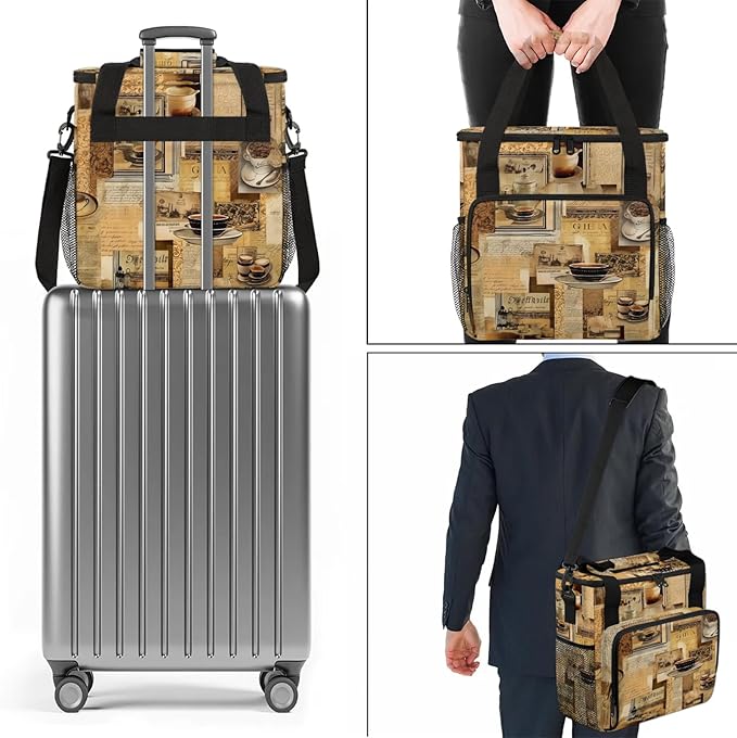 Coffee Maker Carring Bag Travel Storage Tote Bag Compatible with Keurig K-Mini or K-Mini Plus Portable Single Serve Coffee Brewer Case with Pockets for K-cup Pods(Bag Only)