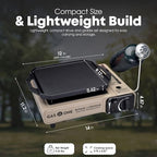 GasOne GS-3400P-KIT Propane or Butane Gas Stove with Flat Top Griddle Included – Dual Fuel Propane Grill Tent Stove Burners for Cooking for Camping, Kitchen – Diecast Aluminum with Non Stick Coating