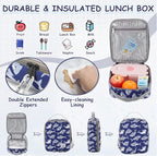 VASCHY Kids Backpack Lunch Bag Set, Boys Large School Bookbag Insulated Lunch Box for Toddlers Preschool,Daycare,Kindergarten,Elementary School Shark