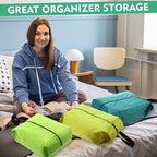 6 Pcs Travel Shoe Bags with Zipper Nylon Portable Waterproof Suitcase Shoe Organizer Packing for Golf(L,Green)