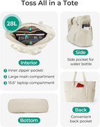 BAGSMART Tote Bag for Women, Tote Bag with Zipper Work Tote with Compartments Nurse Shoulder Hanbag for Travel, Gym