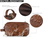 Elviros Travel Toiletry Bag for Men, Shaving Dopp Kit Water-resistant Bathroom Small Toiletries Organizer PU Leather Cosmetic Bags