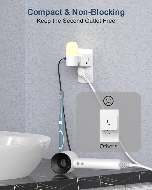 BEONDON 4-Pack Wall Outlet Extender, Small Multi Plug Wall Outlet, 3 Way Angled Outlet Splitter, Cruise Ship Essentials, 3 Prong Grounded Outlet Expander for House, Hotel, Dorm, Hostel