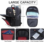ANTERK Extra Large Laptop Backpack, 18.4 Inch Laptop Backpacks for Men Women, 55L Anti Theft Water Resistant College Bussiness TSA Airline Approved Work Computer Backpack, Red