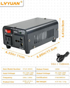 LVYUAN Voltage Transformer Converter 500 Watt Step Up/Down Convert from 110-120 Volt to 220-240 Volt and from 220-240 Volt to 110-120 Volt with US Outlet, Universal Outlet, Circuit Breaker