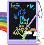 TEKFUN LCD Writing Tablet for Kids, 10-inch Coloring Drawing Pad, Mess Free Doodle Board, Airplane Travel Toys for Boys and Toddlers, Road Trip Essentials, Gifts for 3 4 5 6 7 8 Year Old Girls(Purple)