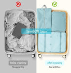 8 Set Packing Cubes for Travel Suitcase Organizer Bags Luggage Packing Cubes Set Travel Essentials Accessories Gifts for Women Blue