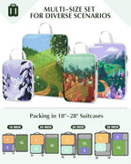 Gonex Compression Packing Cubes, 4pcs Expandable Storage Travel Luggage Bags Organizers, Travel Cubes for Suitcase Carry On (Seasons)