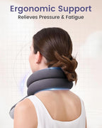KPNEOL Travel Pillow, Neck Pillow – Ergonomic Memory Foam Pillow for Airplane, Adjustable & Ultra-Lightweight with Dual-Sided Fabric for Flight, Car, and Office Use, Grey