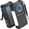 BLAVOR Solar Power Bank with Hand Crank and 4 Cables, 20000mAh Wireless Portable Charger with USB C & Camping Light, 20W Fast Charging Battery Pack for iPhone, iPad, Samsung, All Mobile Phones
