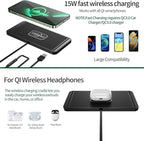 Wireless car Charger Charging pad 15w Non Slip FastCharger for car Wireless Phone Charger for Android for iPhone 11/12/13/14/15/16 /17 Pro Max Xs,Samsung Galaxy S20, S10+ Note 9，LG