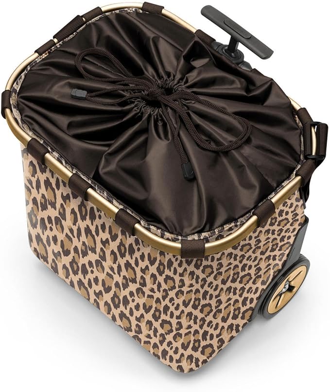 reisenthel carrycruiser Frame Leo Macchiato - Portable Shopping Trolley with Sturdy Aluminum Frame, Shoulder Strap and Removable mesh Inner Bag -Water-Repellent