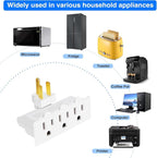 3 Outlet Wall Adapter, VSEER ETL Listed 3-Prong Grounded 180 Degree Swivel Indoor AC Mini Plug Wall Outlet Extender Tap White (1 Pack)