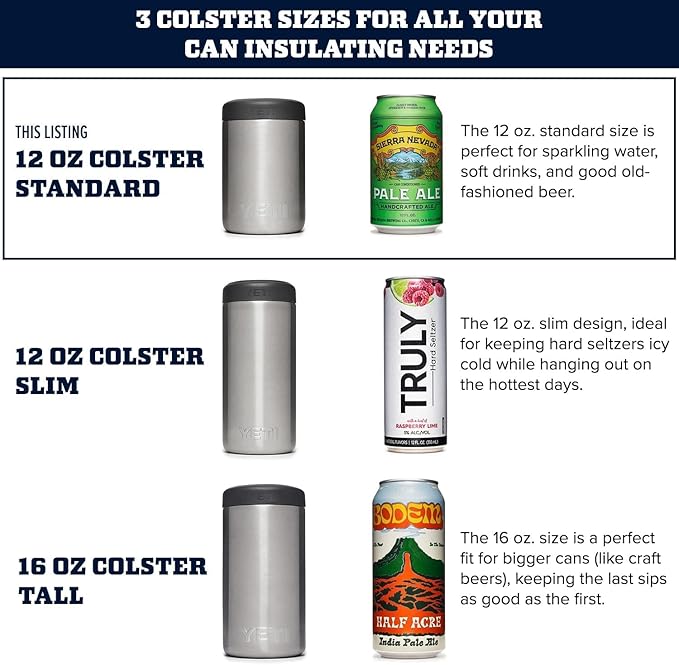 YETI Rambler 12 oz. Colster Can Insulator for Standard Size Cans, Red/Navy/Badge
