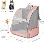 Cat Backpack Carrier, Large Pet Backpack with Kitten Wand Feather Toy for Medium Small Dog Cat Puppy Kitty Bunny up to 15lbs, Ventilated Mesh Dog Travel Carrier for Hiking Walking Outdoor Use (Pink)