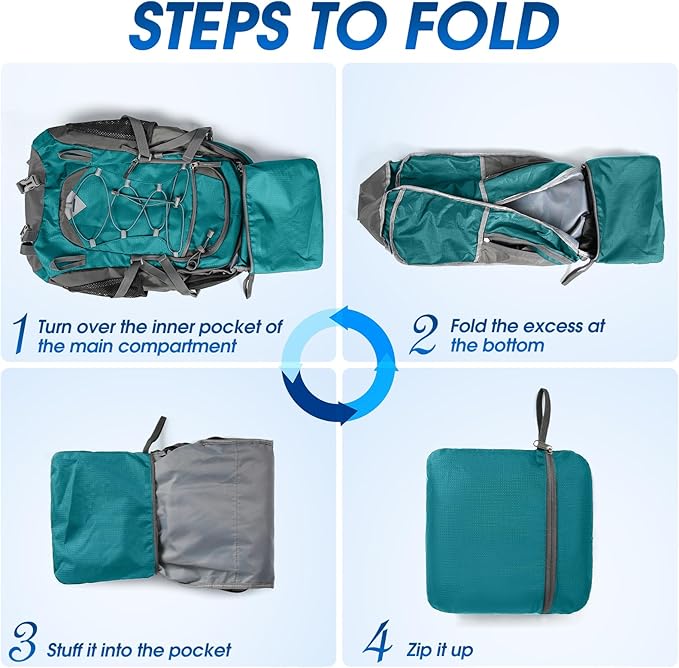IGOLUMON Hiking Backpack 40L Packable Lightweight Camping Backpack Men Women Waterproof Hiking Daypack Outdoor Travel Daypack