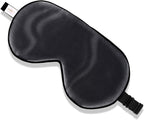 ZIMASILK Adjustable Mulberry Silk Sleep Mask Blindfold 100% Pure Mulberry Silk Eye Mask for Sleep with Bag (Black)