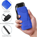 Compact Travel Umbrella with Case - Mini Umbrella for Purse, Small Lightweight &Tiny Design Perfect for Parasol Outdoor Sun&Rain Umbrellas