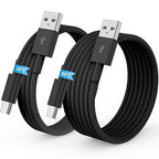 Car Carplay for iPhone 17 16 15 Charger Cord, 2Pack [3FT+6FT] USB A to USB C Charging Cable for Apple 17 Air/16 15 Pro/Pro Max/Plus Type C Cord, for iPad Pro 12.9/11, Air 5th/4th, for Android(Black)