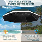 Windproof Travel Umbrella, Collapsible Umbrella Automatic Open Close Auto Small Compact Portable for Rain Sun Adult Women