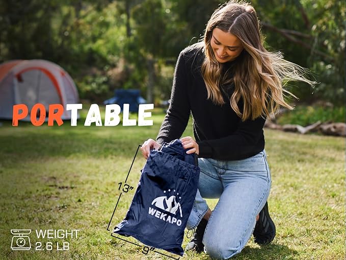 WEKAPO Inflatable Couch Air Lounger Chair - Camping & Beach Accessories, Portable Blow up Sofa for Hiking, Lawn, Indoor/Outdoor Movies & Music Festivals. Lightweight and Easy to Set Up Air Hammock