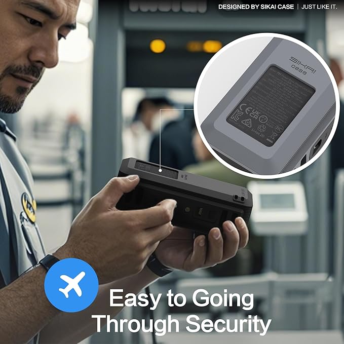 Silicone Case for Anker 737 Power Bank (24,000mAh 3-Port) 1/4-inch nut Hole, SD/SIM Card Storage Reserved Compatible with Anker 737 Power Bank Travel Protective Cover Dustproof with Handle (Gray)