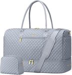 Travel Bag Weekender Bags for Women - Carry on Overnight Bag with Shoe Compartment Duffle Bag with Laptop Pocket Hospital Bag Grey