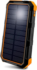 ToughTested 24000mAh Solar Power Bank Portable Charger, Fast Charging External Battery Pack with LED Flashlight, IP66 Waterproof, Dustproof, Shockproof USB-C Power Bank for Camping, Travel & Emergency